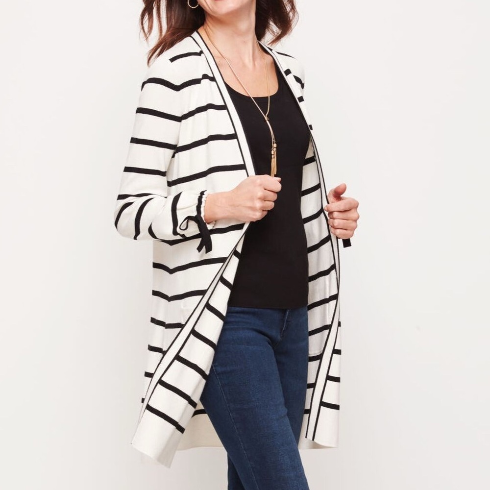 Talbots STRIPED CARDIGAN Oprah collection
